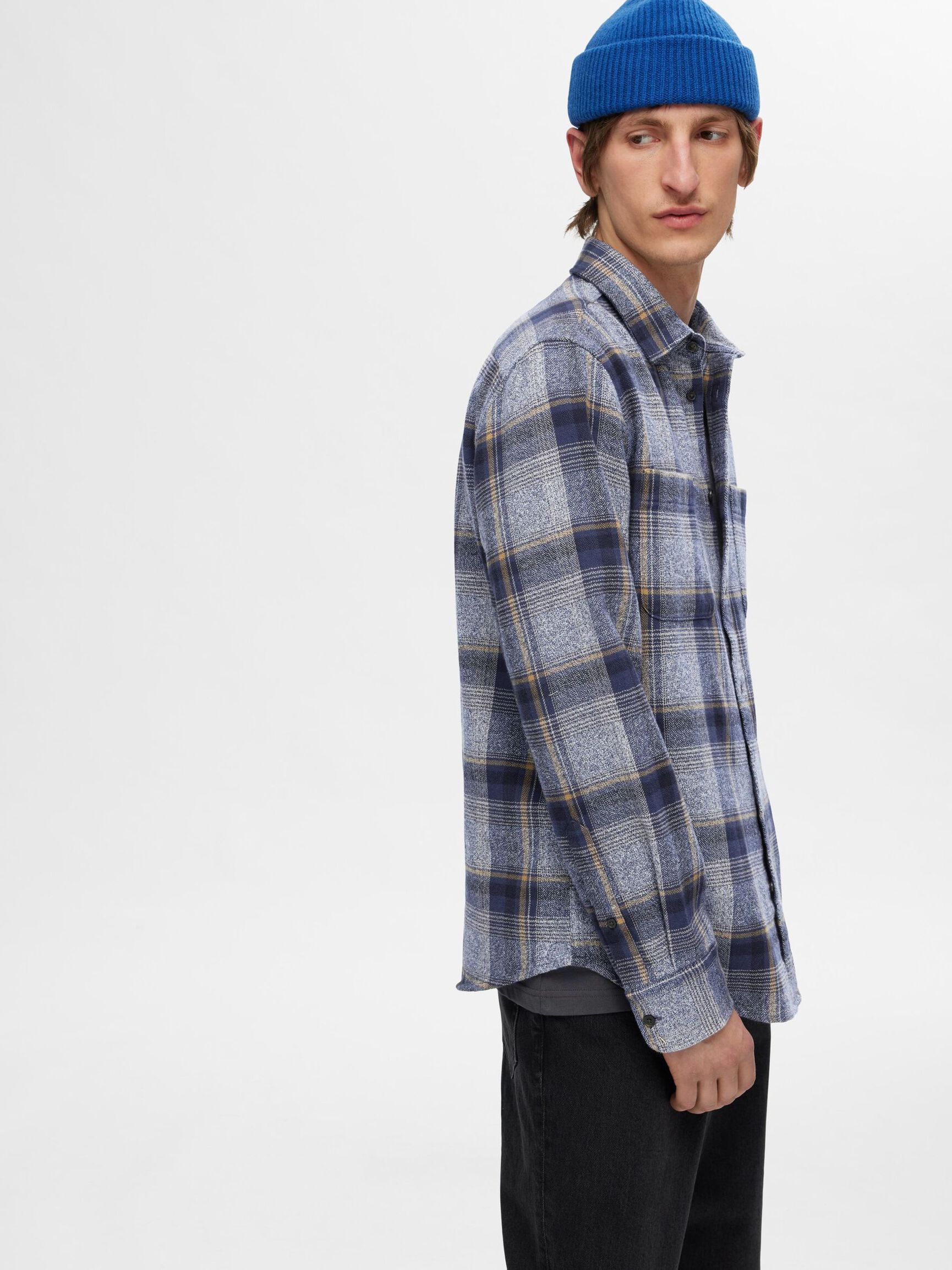100% COTTON FLANNEL SHIRT, Sky Captain, highres
