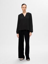 MEZCLA DE VISCOSA BLUSA, Black, highres
