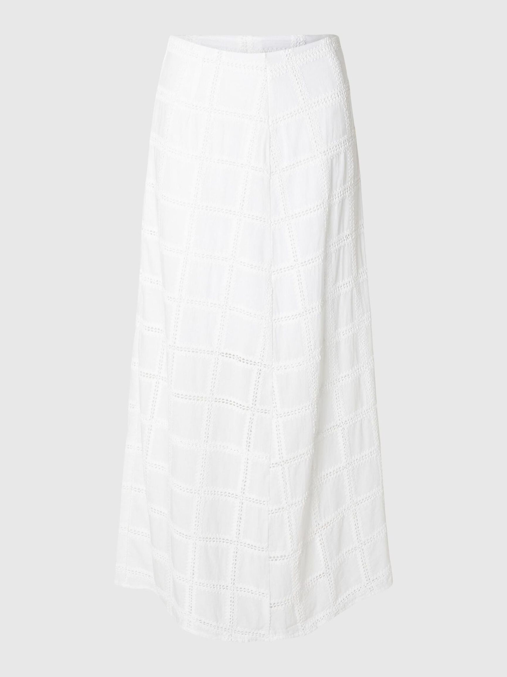 COTTON MAXI SKIRT, Bright White, highres