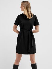 KORTÄRMAD KORT KLÄNNING, Black, highres