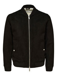 SUEDE BOMBER JACKET, Black, highres