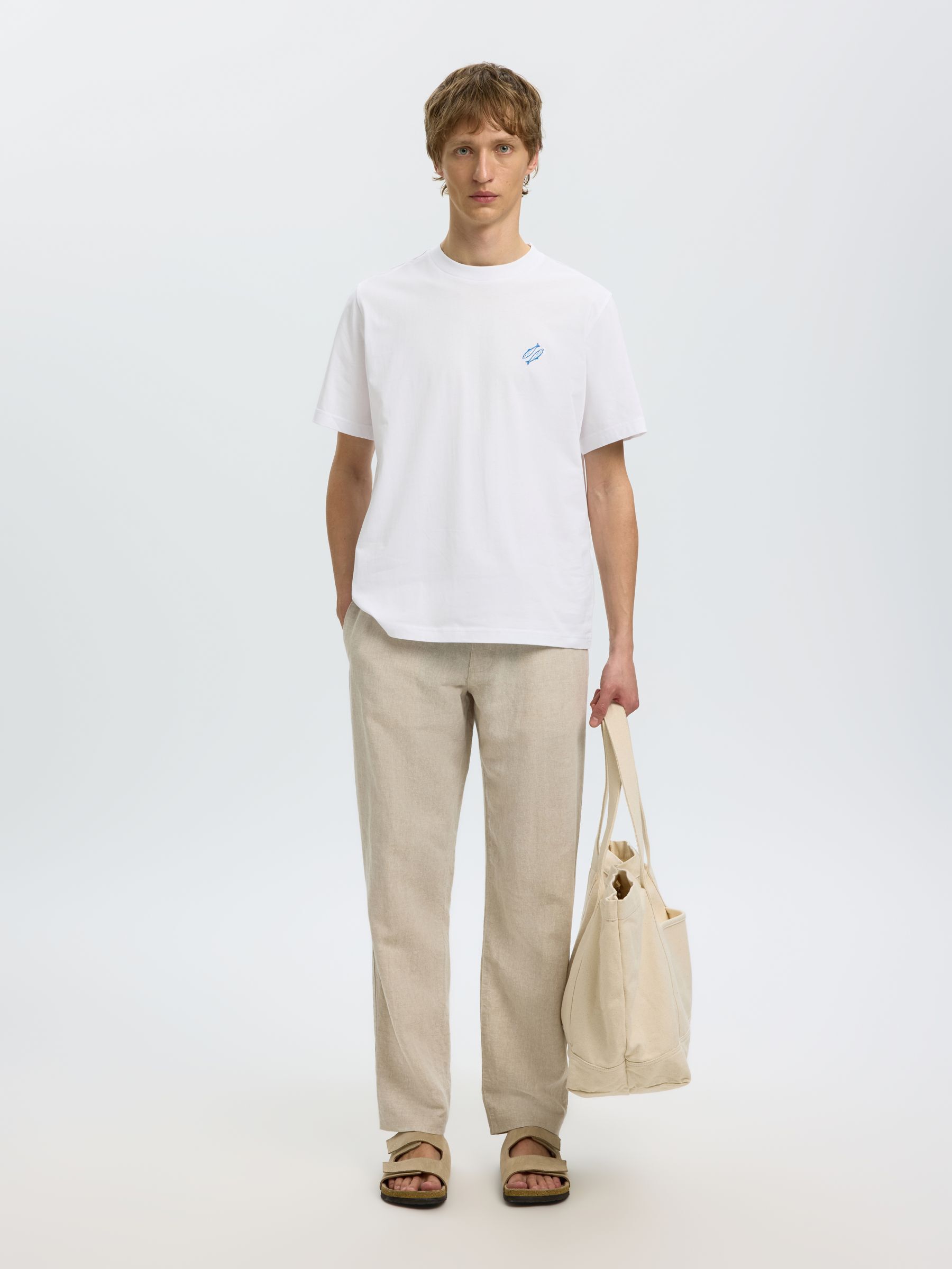 EMBROIDERED T-SHIRT, Bright White, highres