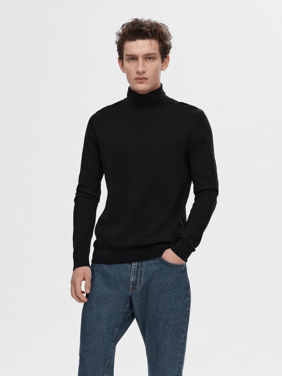 Selected MANCHES LONGUES ET COL ROULÉ PULLOVER, Black, highres - 16074684_Black_003.jpg