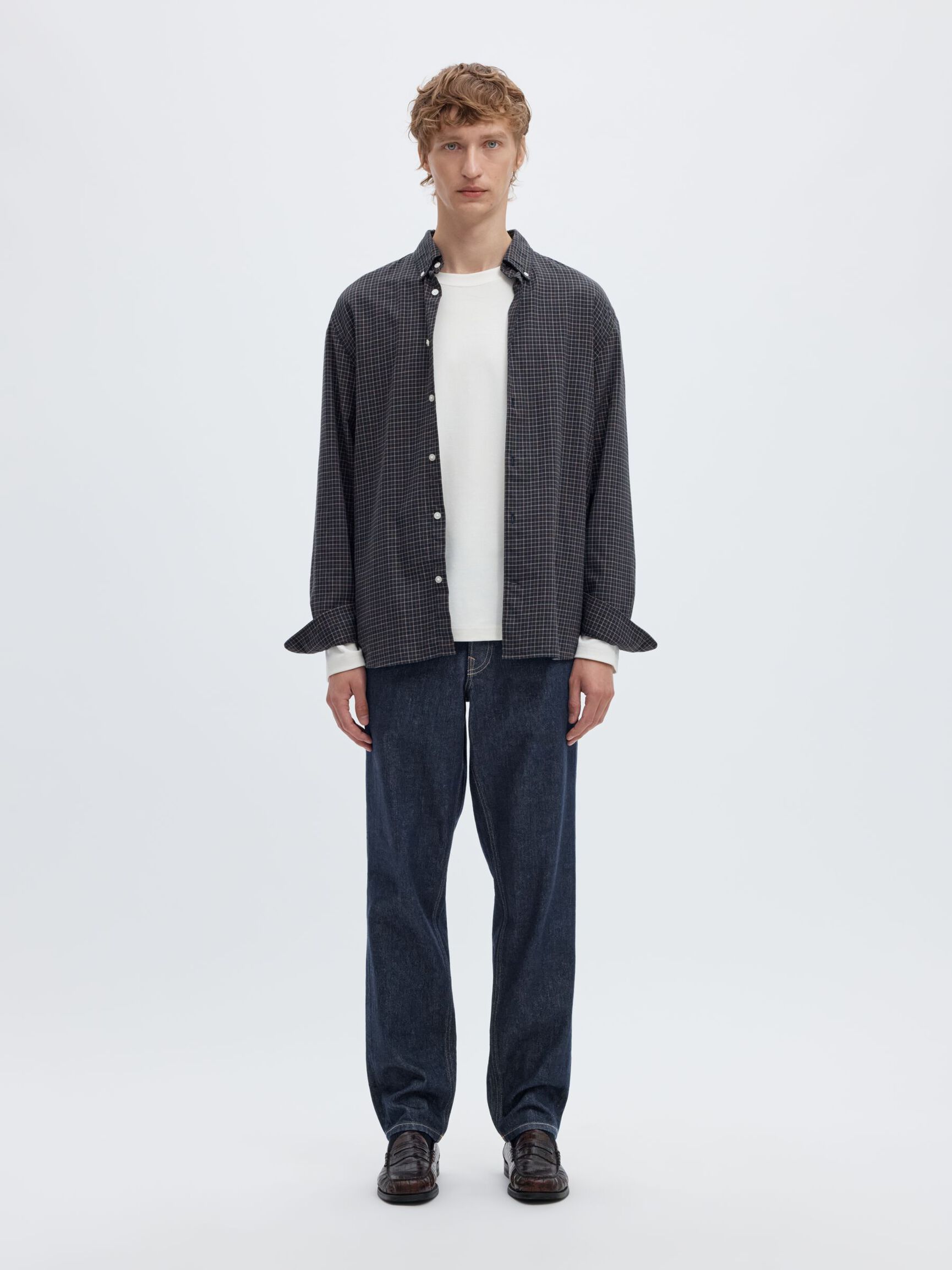 190 TAPERED FIT JEANS, Dark Blue Denim, highres