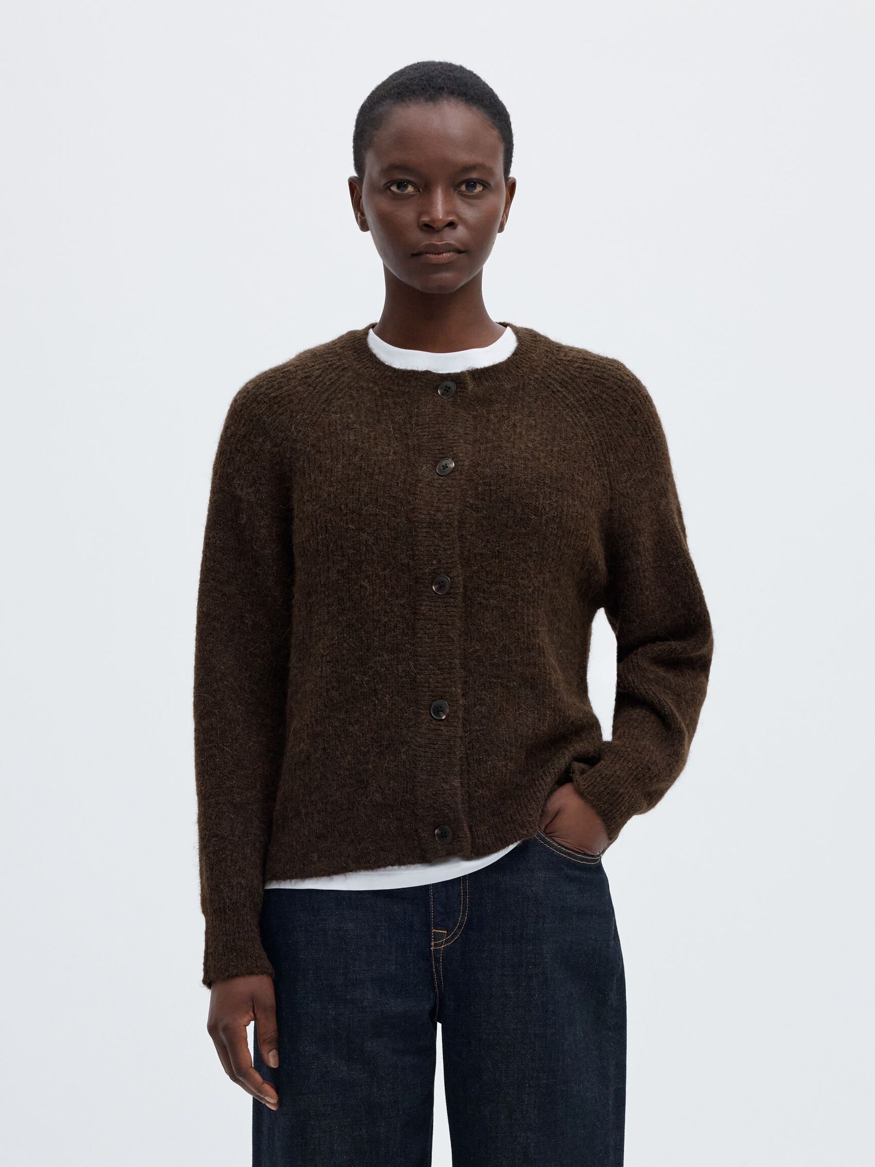 WOOL BLEND CARDIGAN, Delicioso, highres