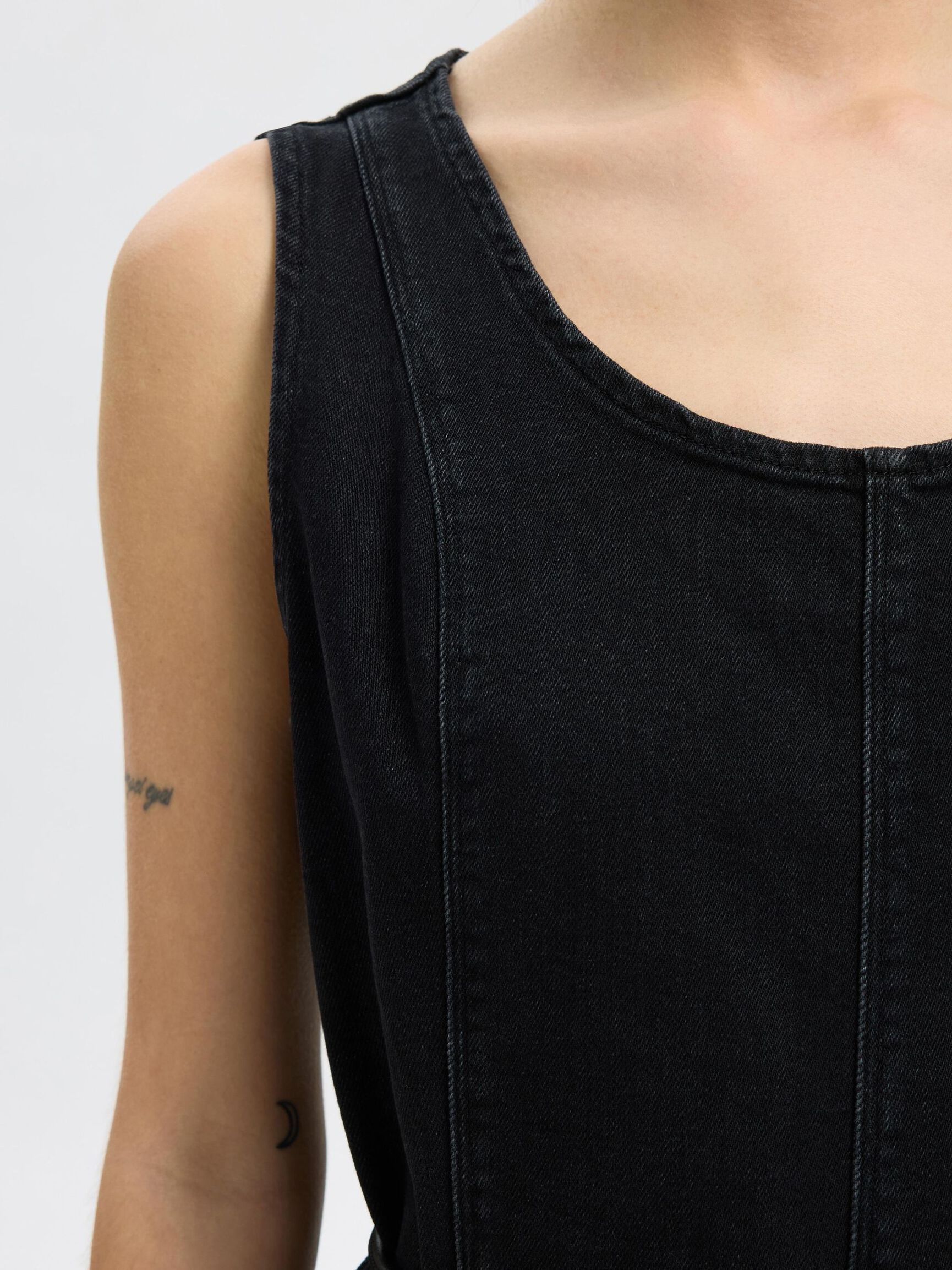 VESTITO DI JEANS, Black Denim, highres