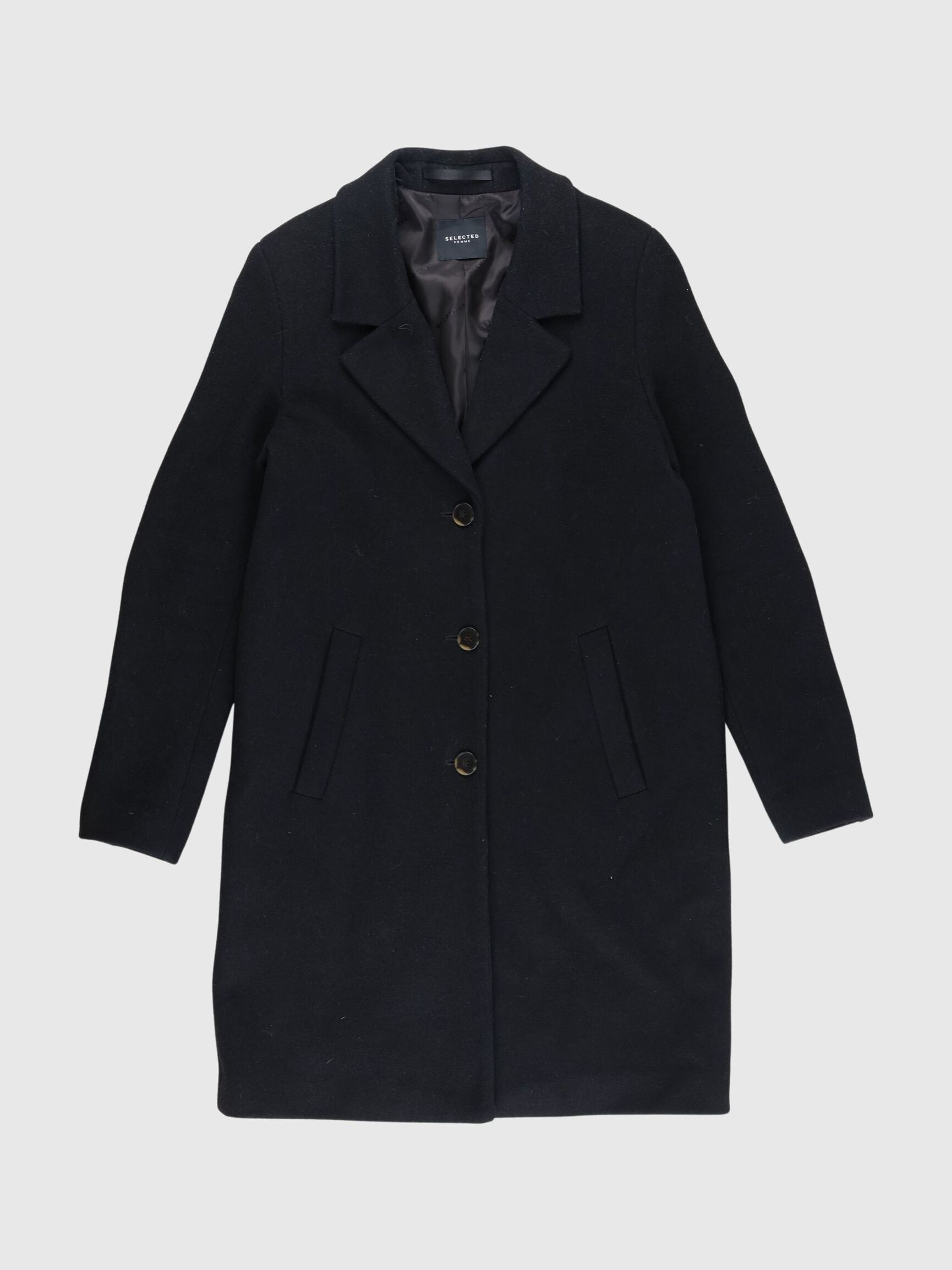 ENKELTRADET FRAKKE, Black, highres