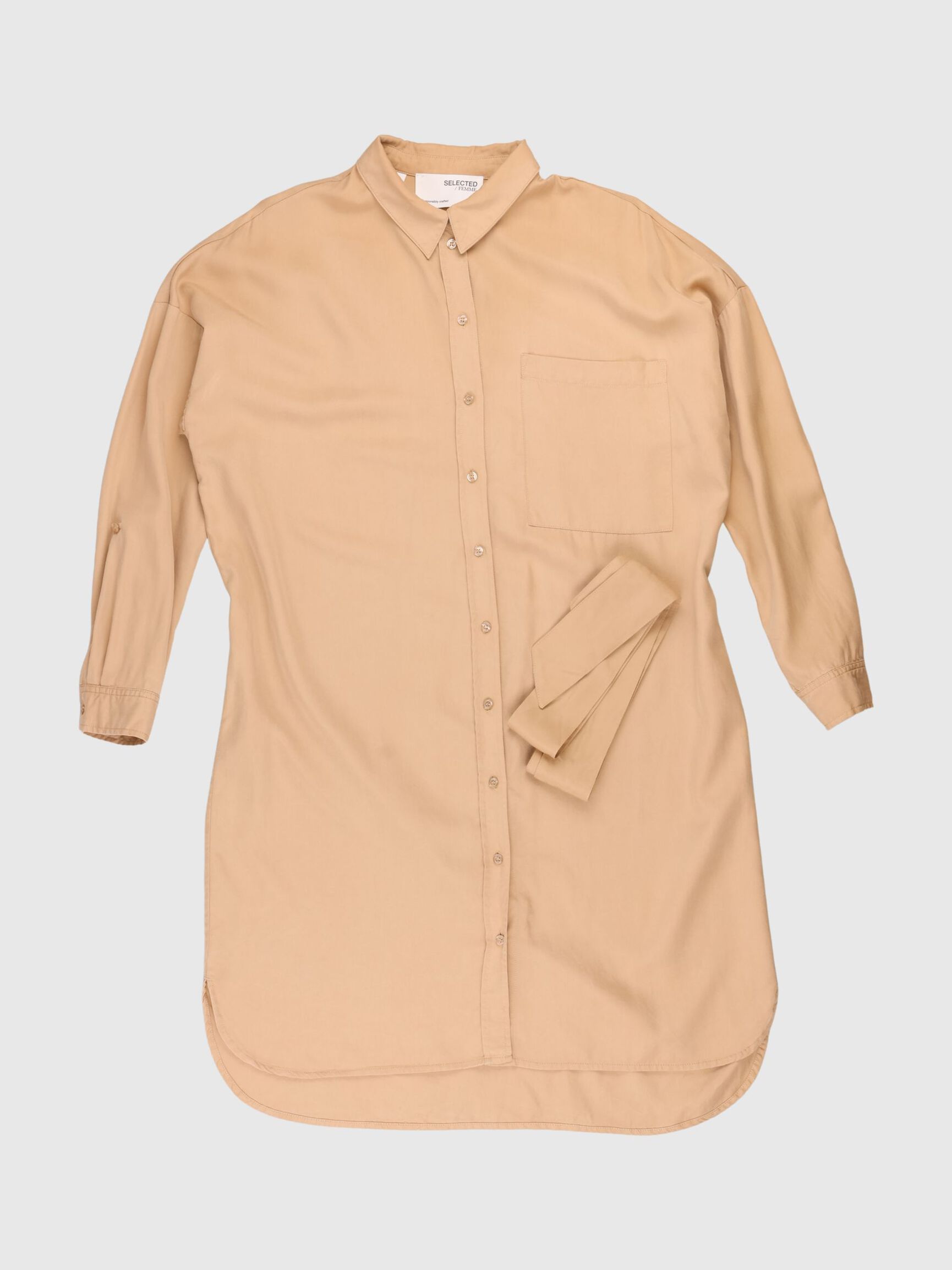 BELTED SHIRT DRESS, Nomad, highres
