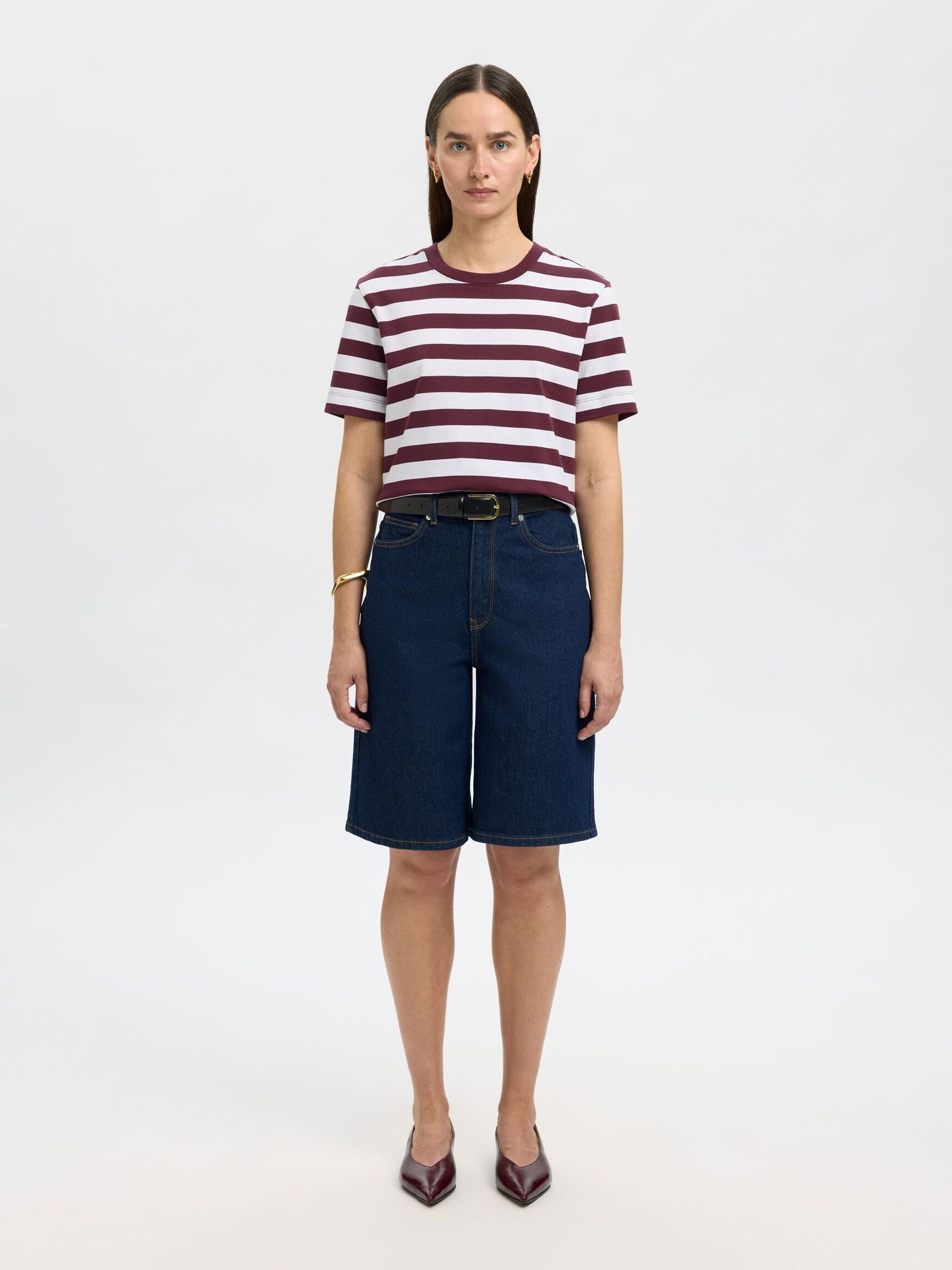 STRIPED BOXY FIT T-SHIRT, Fig, highres