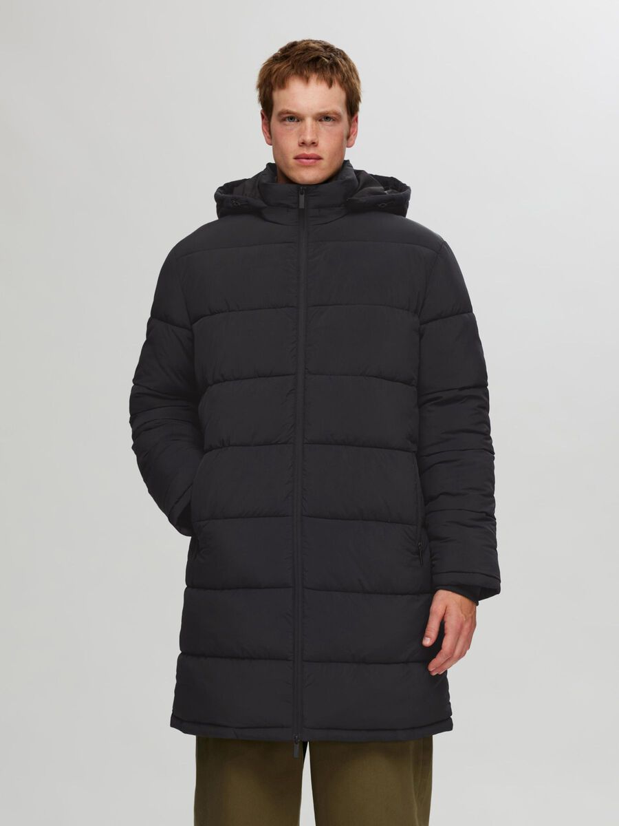 Selected LONG PUFFER JACKET, Black, highres - 16089959_Black_003.jpg