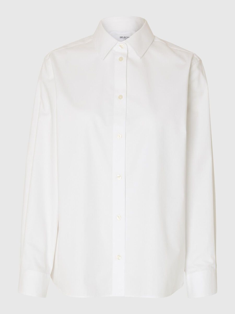 Selected COUPE DÉCONTRACTÉE EN COTON CHEMISE, Bright White, highres - 16098133_BrightWhite_001.jpg