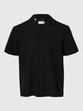 Selected LINNENMIX OVERHEMD MET KORTE MOUWEN, Black, highres - 16092978_Black_001.jpg