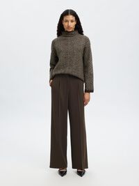 GEWEVEN WIDE LEG BROEK, Delicioso, highres