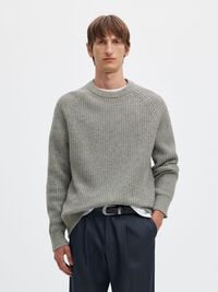 MAGLIONE GIROCOLLO, Light Grey Melange, highres