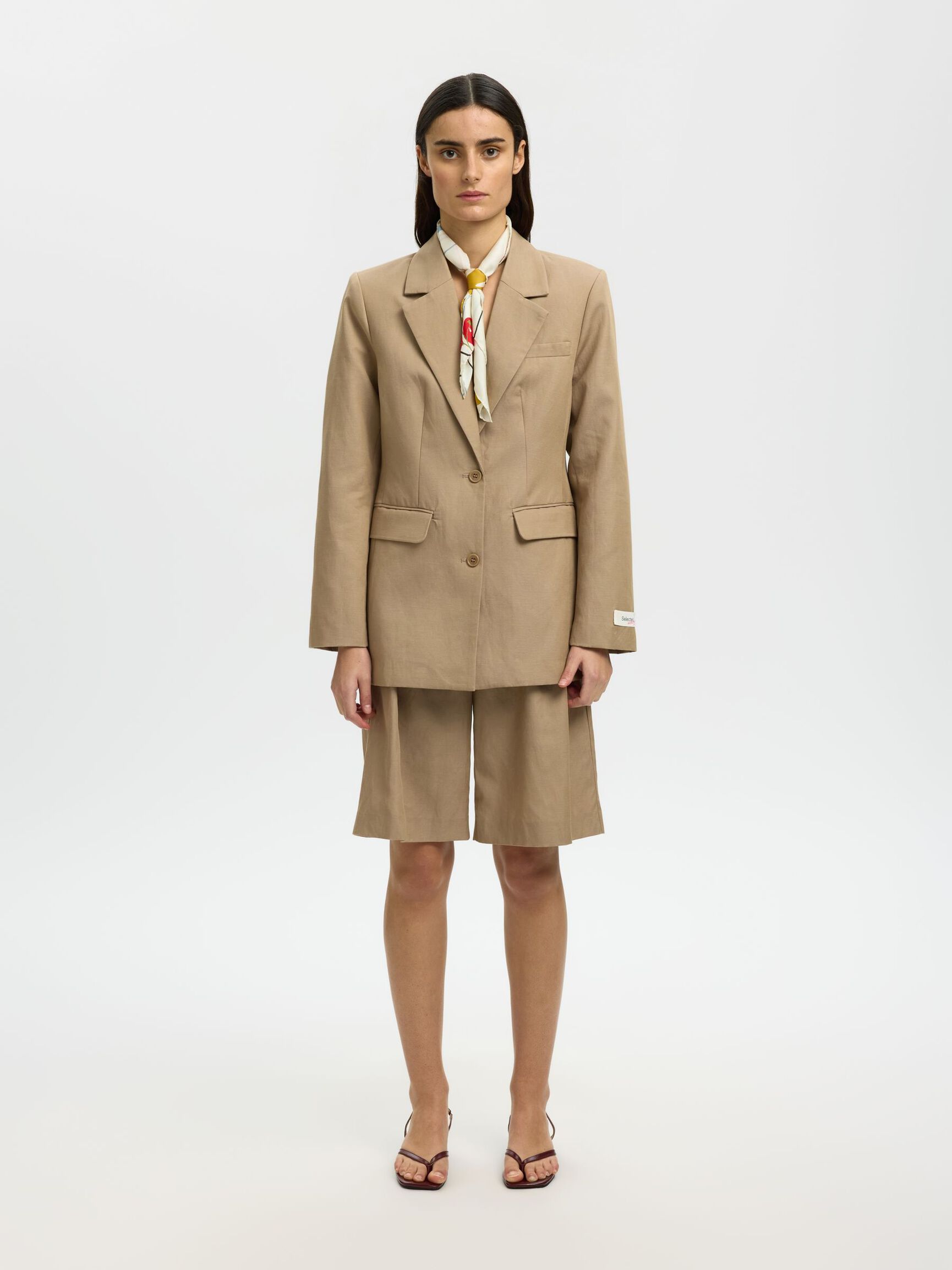 WOOL SCARF, Egret, highres