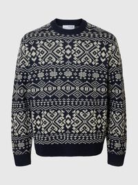 WOLLMIX PULLOVER MIT RUNDHALSAUSSCHNITT, Sky Captain, highres