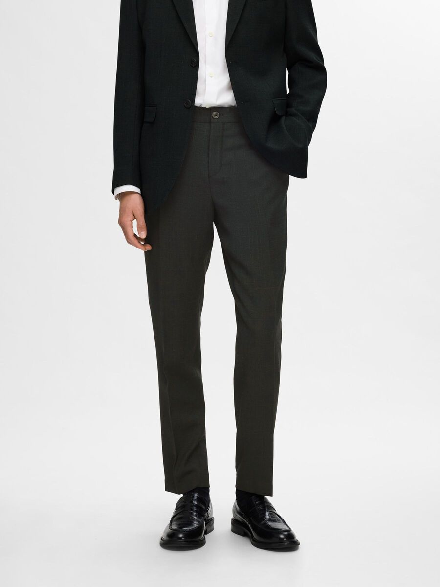 Selected SLIM FIT WOOL BLEND SUIT TROUSERS, Dark Green, highres - 16095300_DarkGreen_003.jpg