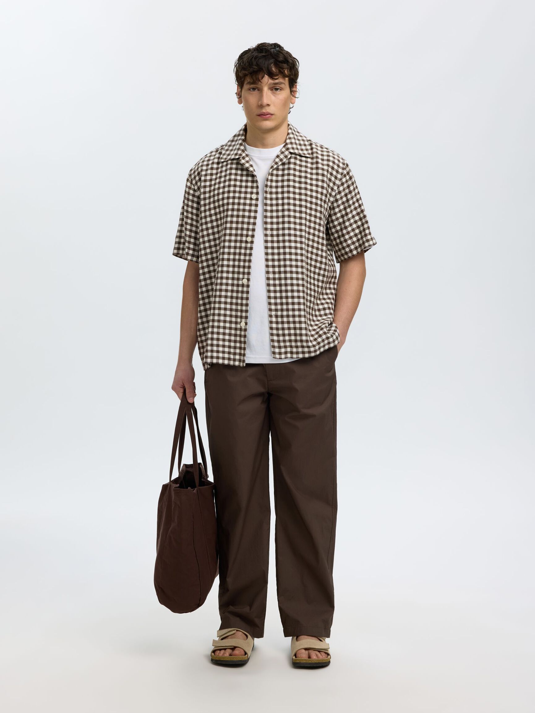 SHORT SLEEVED SHIRT, Turkish Coffee, highres