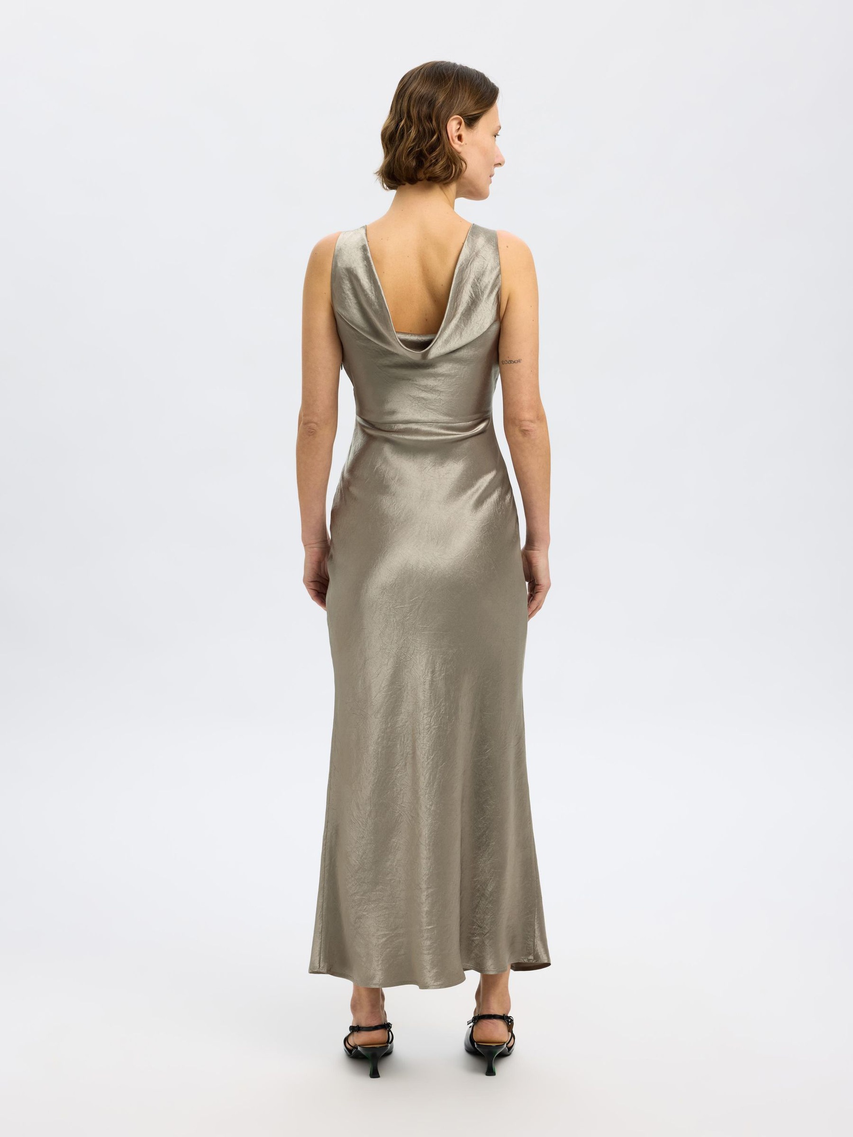 SANS MANCHES ROBE MI-LONGUE, Vetiver, highres