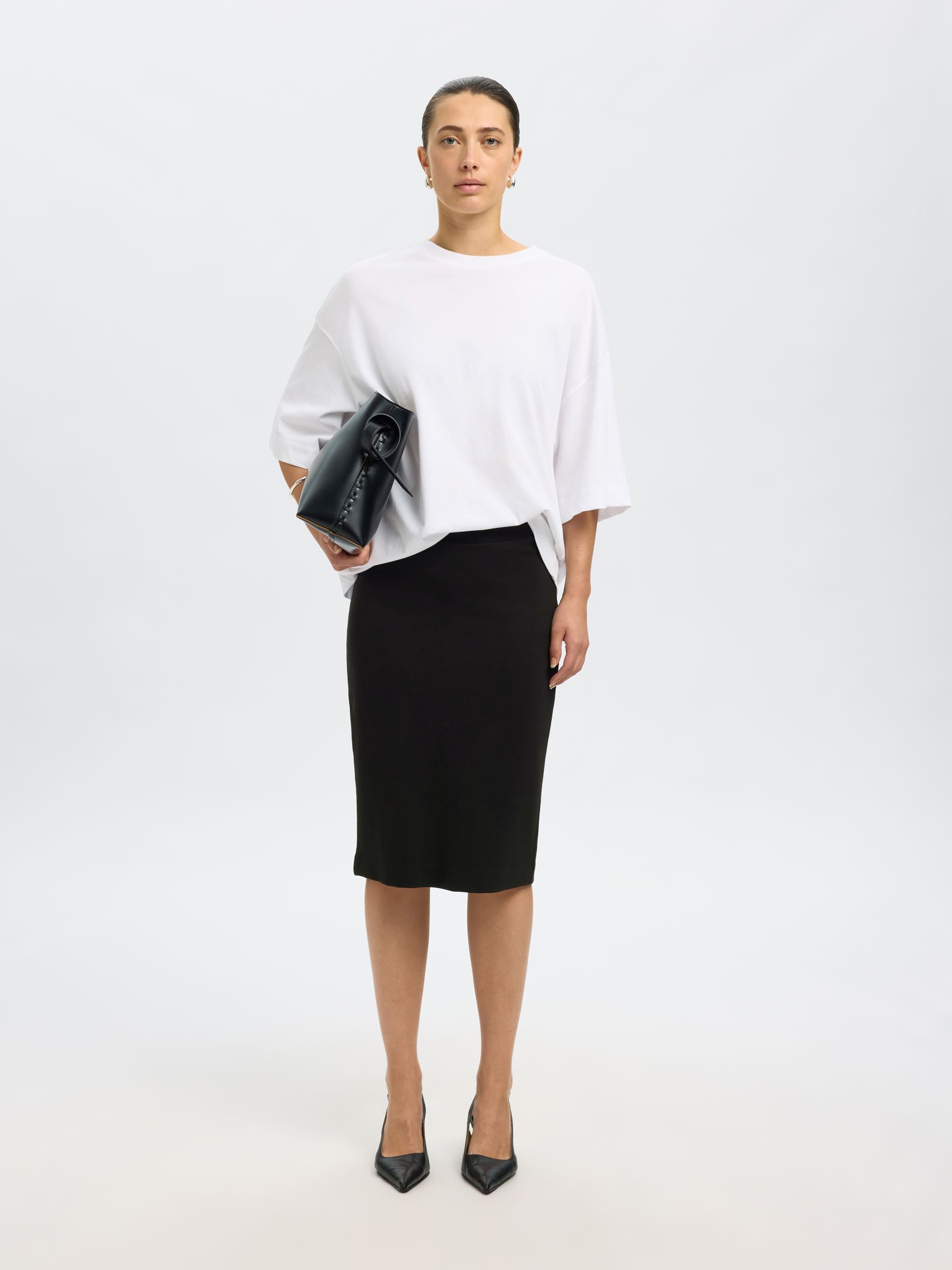 CLASSIQUE JUPE CRAYON, Black, highres