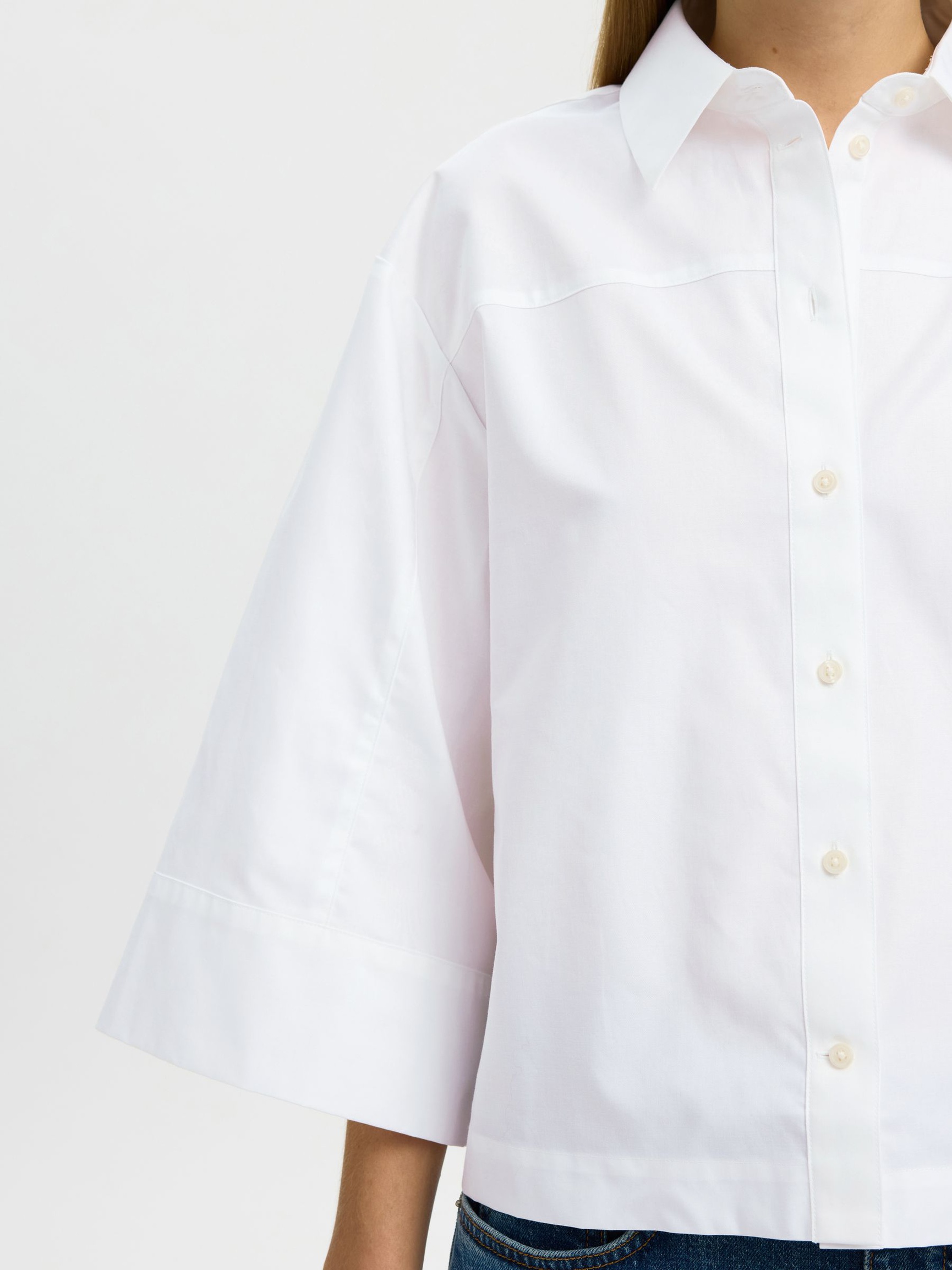 BOXY FIT KURZARMHEMD, Bright White, highres