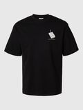 Selected PRINTED CREWNECK T-SHIRT, Black, highres - 16097663_Black_1189122_001.jpg
