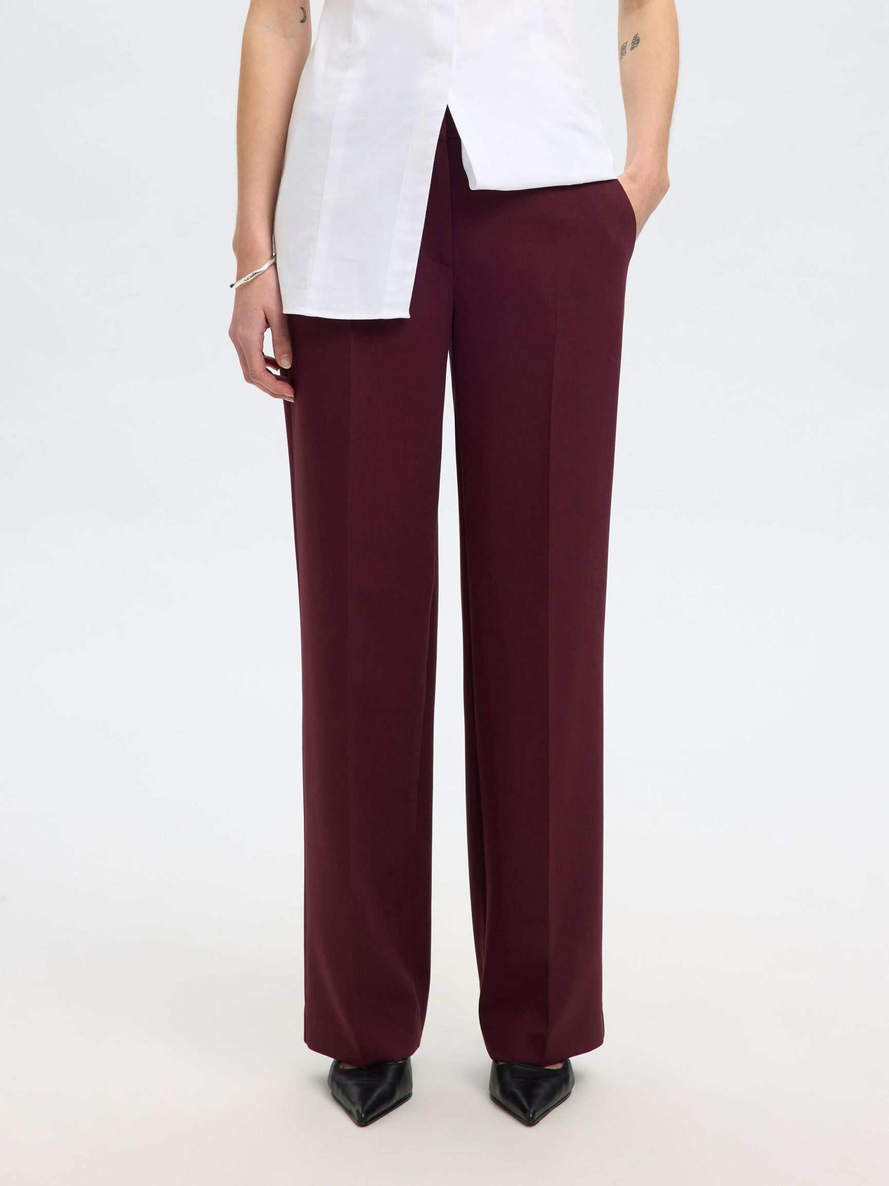 TAILORED WIDE-LEG TROUSERS, Fig, highres