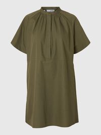 MET KORTE MOUWEN MINI JURK, Kalamata, highres