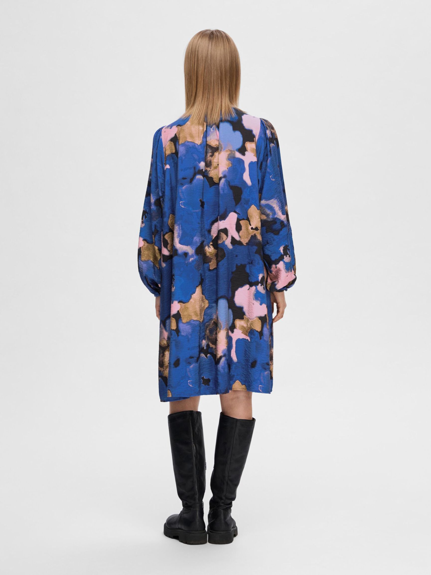 PRINTED MINI DRESS, Dark Sapphire, highres