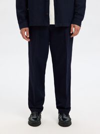 196 STRAIGHT FIT LINEN-BLEND TROUSERS, Sky Captain, highres