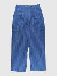 PINSTRIPE CARGO TROUSERS, Dark Navy, highres