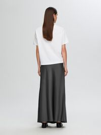 SATIN MAXI SKIRT, Volcanic Ash, highres