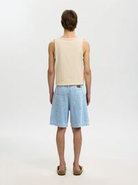 LOOSE FIT DENIM SHORTS, Light Blue Denim, highres