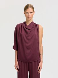 VISCOSE ONE-SHOULDER TOP, Fig, highres
