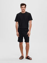 RIBBED SHORTS, Black, highres