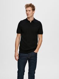 EN MAILLE POLO, Black, highres