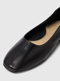 LEATHER BALLET FLATS, Black, highres