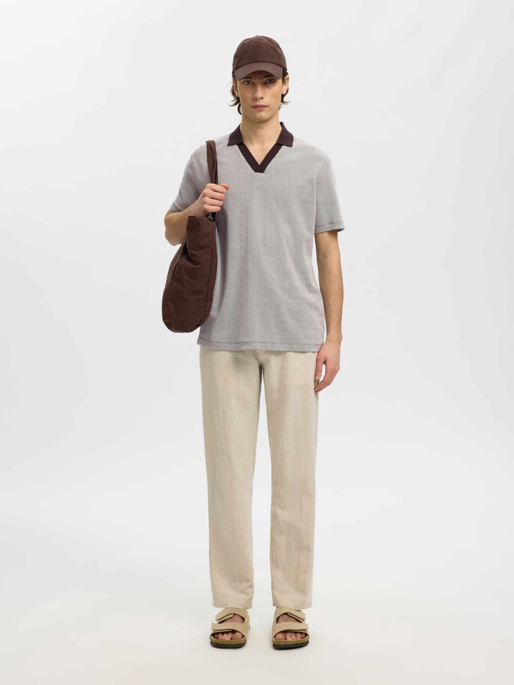 KORTE MOUWEN POLO, Bracken, highres