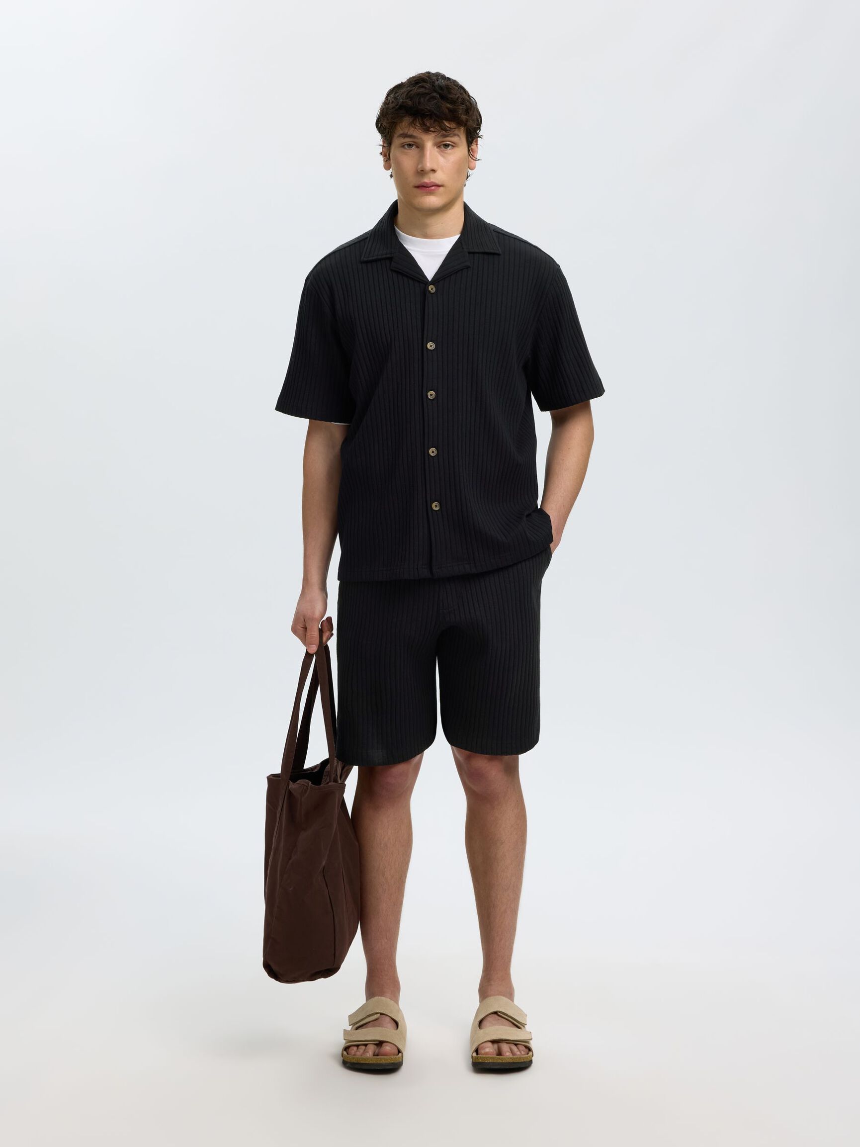 RELAXED FIT GERIBBELD SHORTS, Black, highres