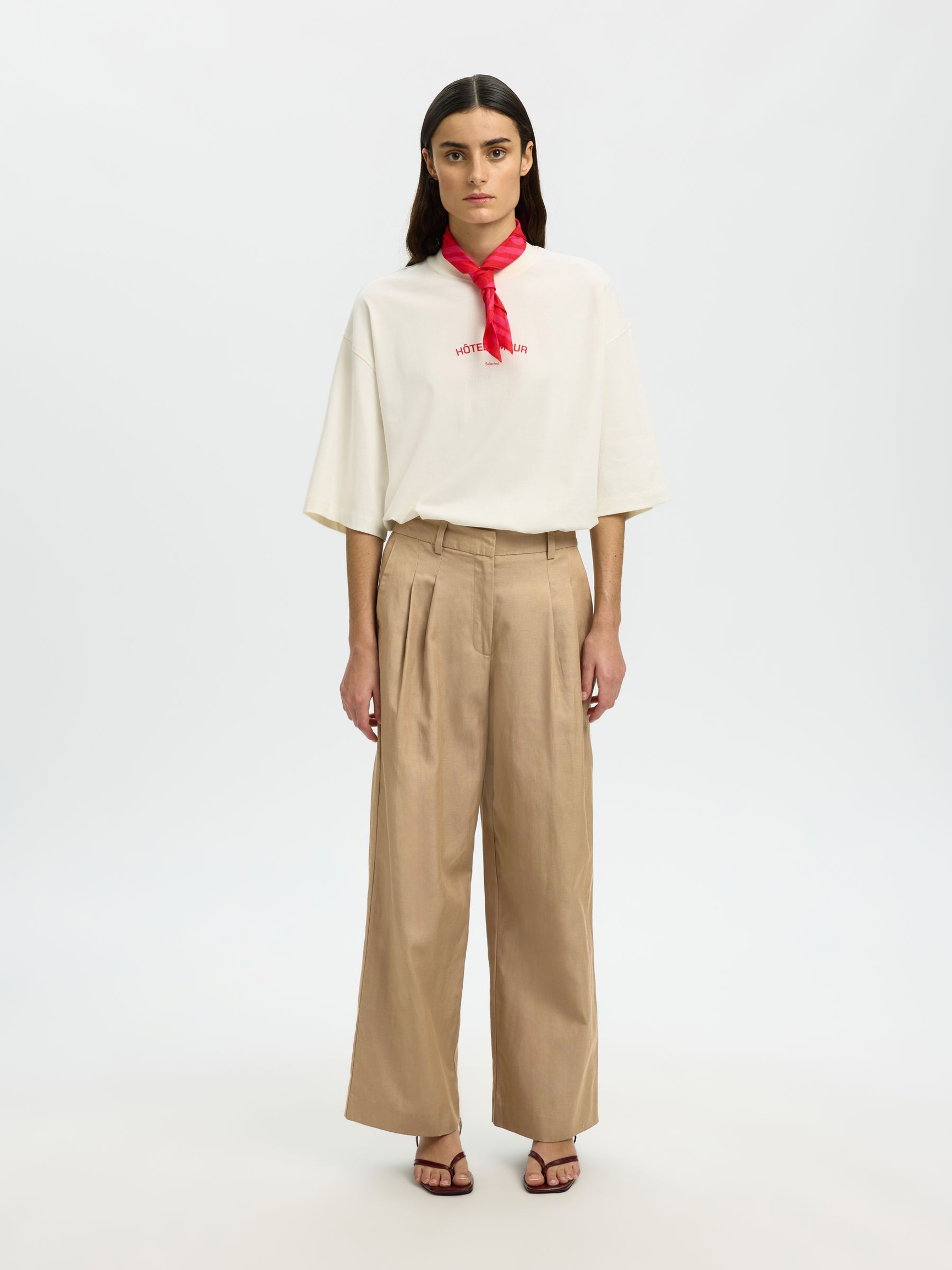 HIGH WAIST WIDE LEG HOSE, Weathered Teak, highres