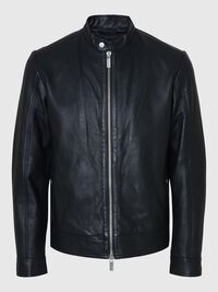 KLASSISK LÆDERJAKKE, Black, highres