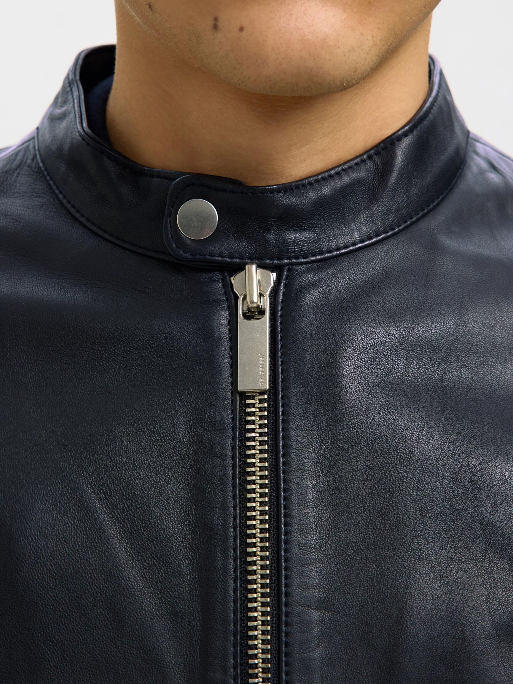 CLASSIQUE VESTE EN CUIR, Black, highres