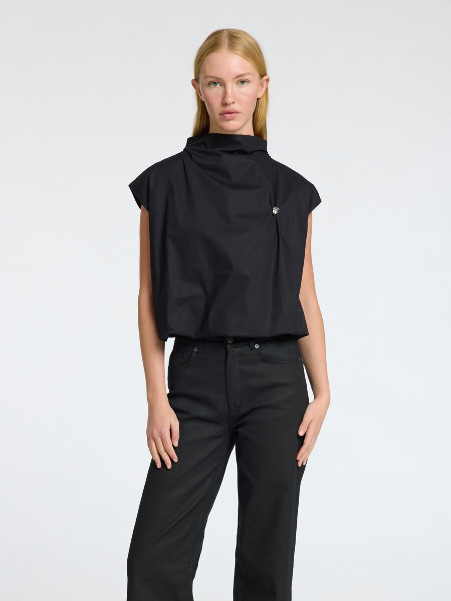 Selected HOGE HALS CROP TOP, Black, highres - 16097777_Black_003.jpg