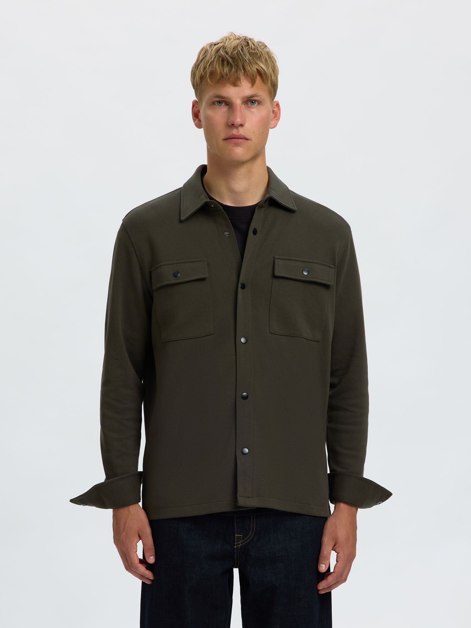 CLASSIC OVERSHIRT, Peat, highres