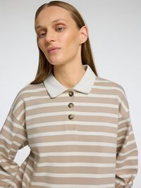 STRIPED  LONG-SLEEVED POLO, Island Fossil, highres