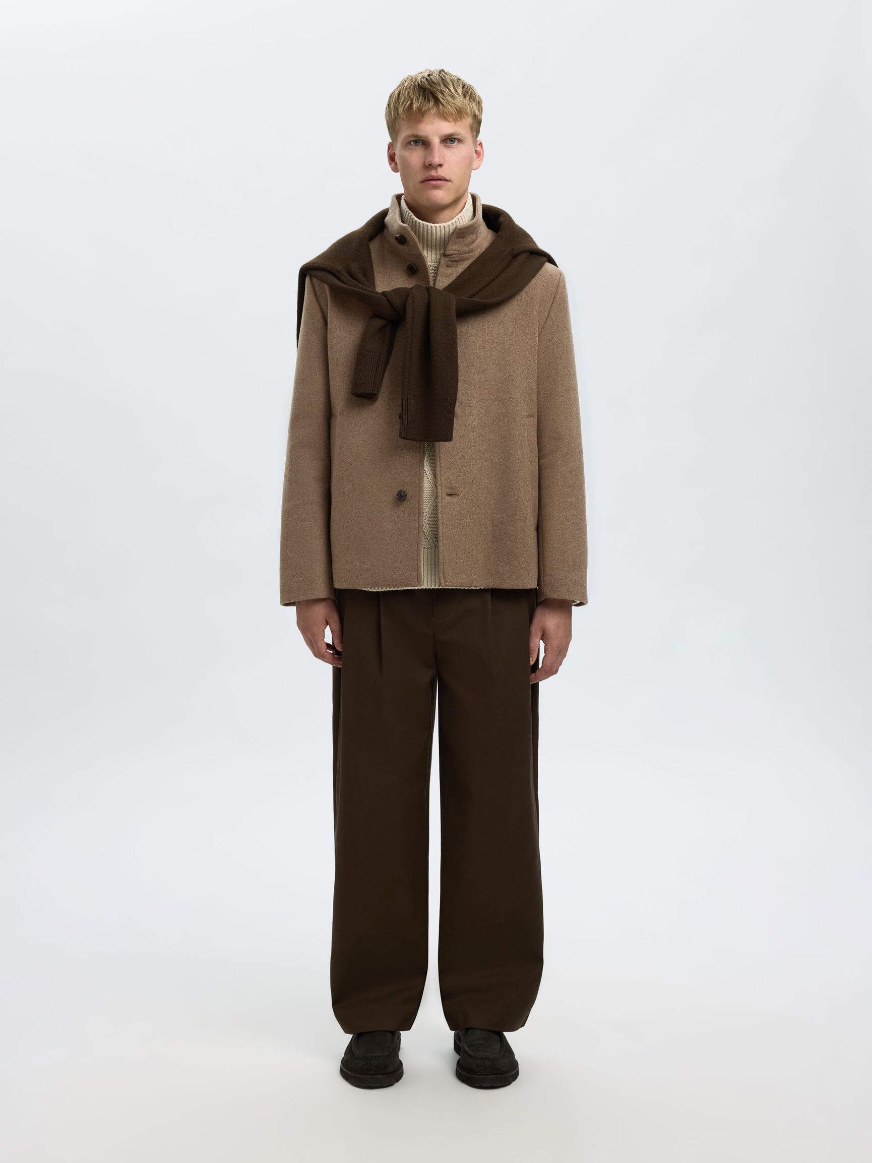 WOOL BLEND JACKET, Fallen Rock, highres