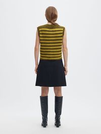 WOOL BLEND  KNITTED VEST, Fir Green, highres