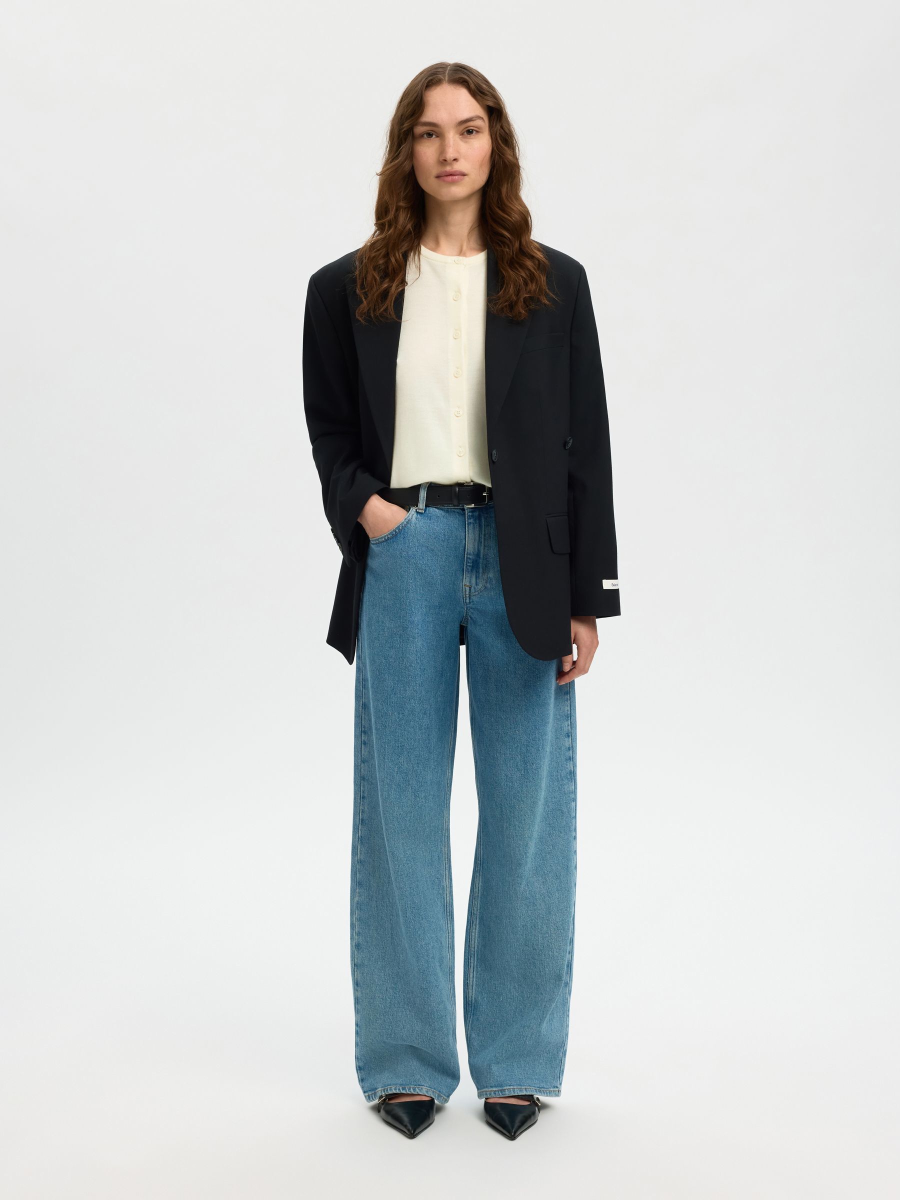 100% MERINO WOOL KNITTED CARDIGAN, Egret, highres