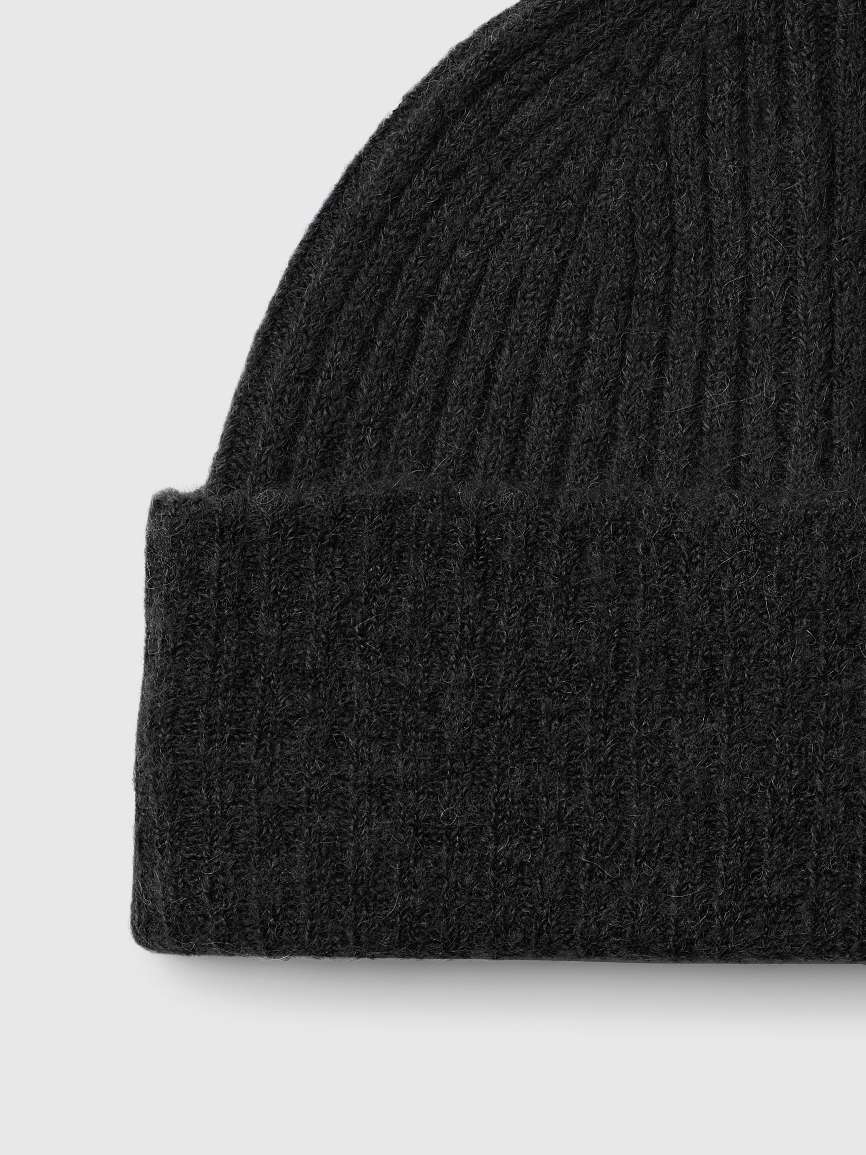 WOOL BLEND BEANIE, Black, highres