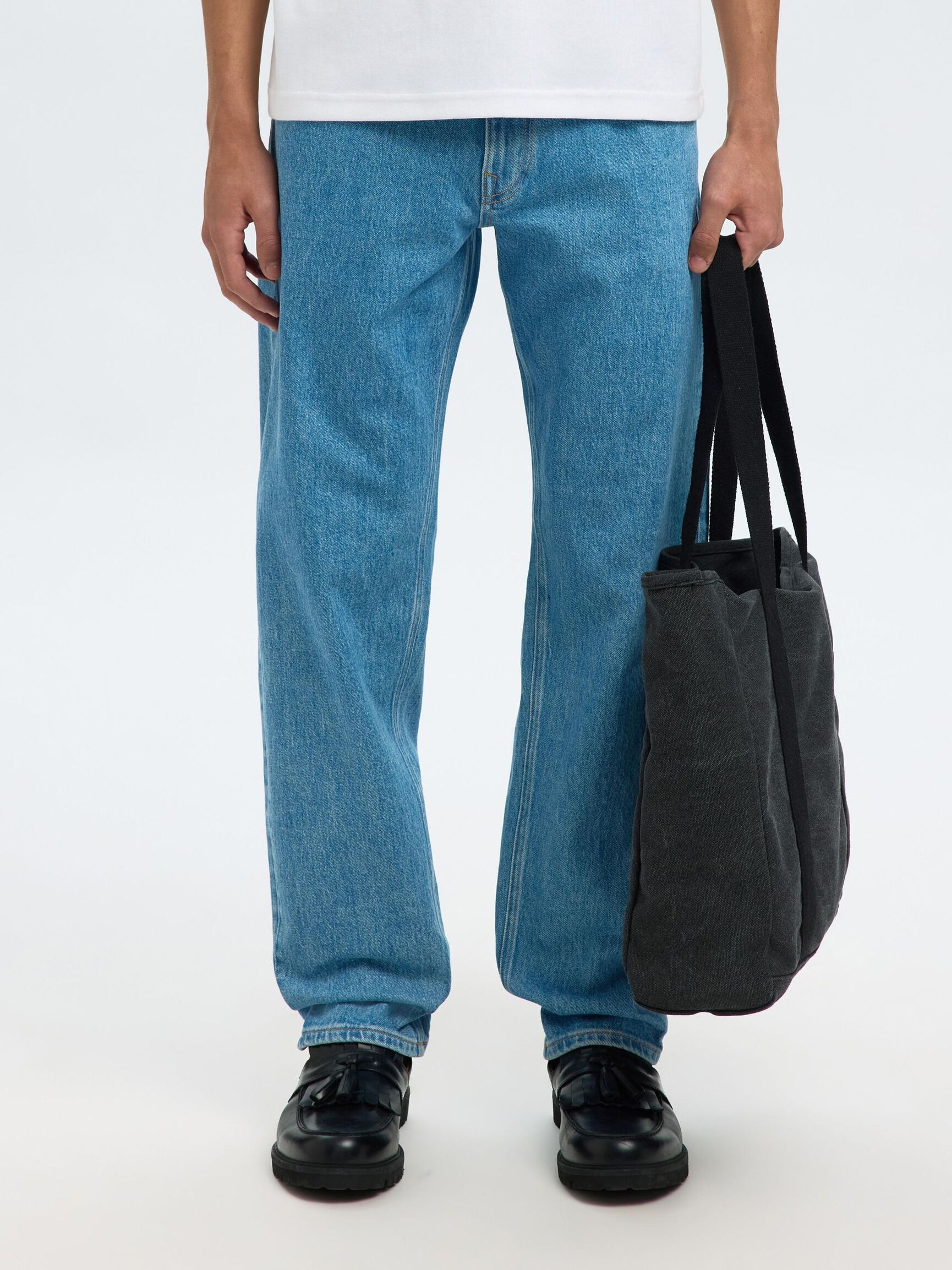 196 STRAIGHT FIT JEANS, Light Blue Denim, highres